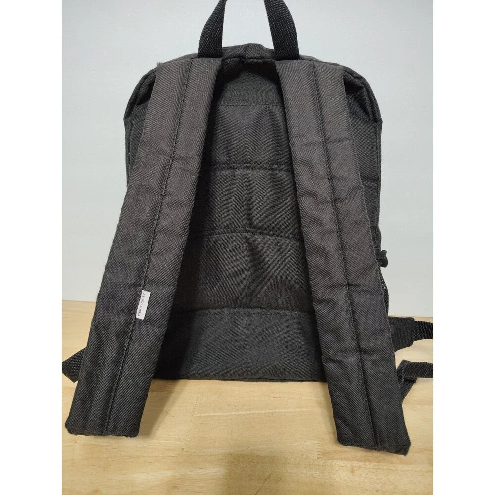 Carhartt Big Logo Black  Backpack In Good Pre Owned Cond 2 Sections + Pockets